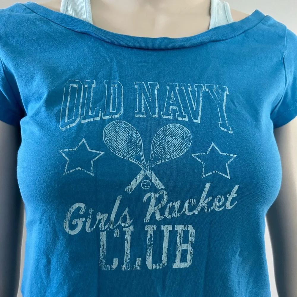 🦋 5/$25 - Old Navy Girls Racket Club Tee - Size XL - VTG Summer 2005 Collection - Picture 6 of 14